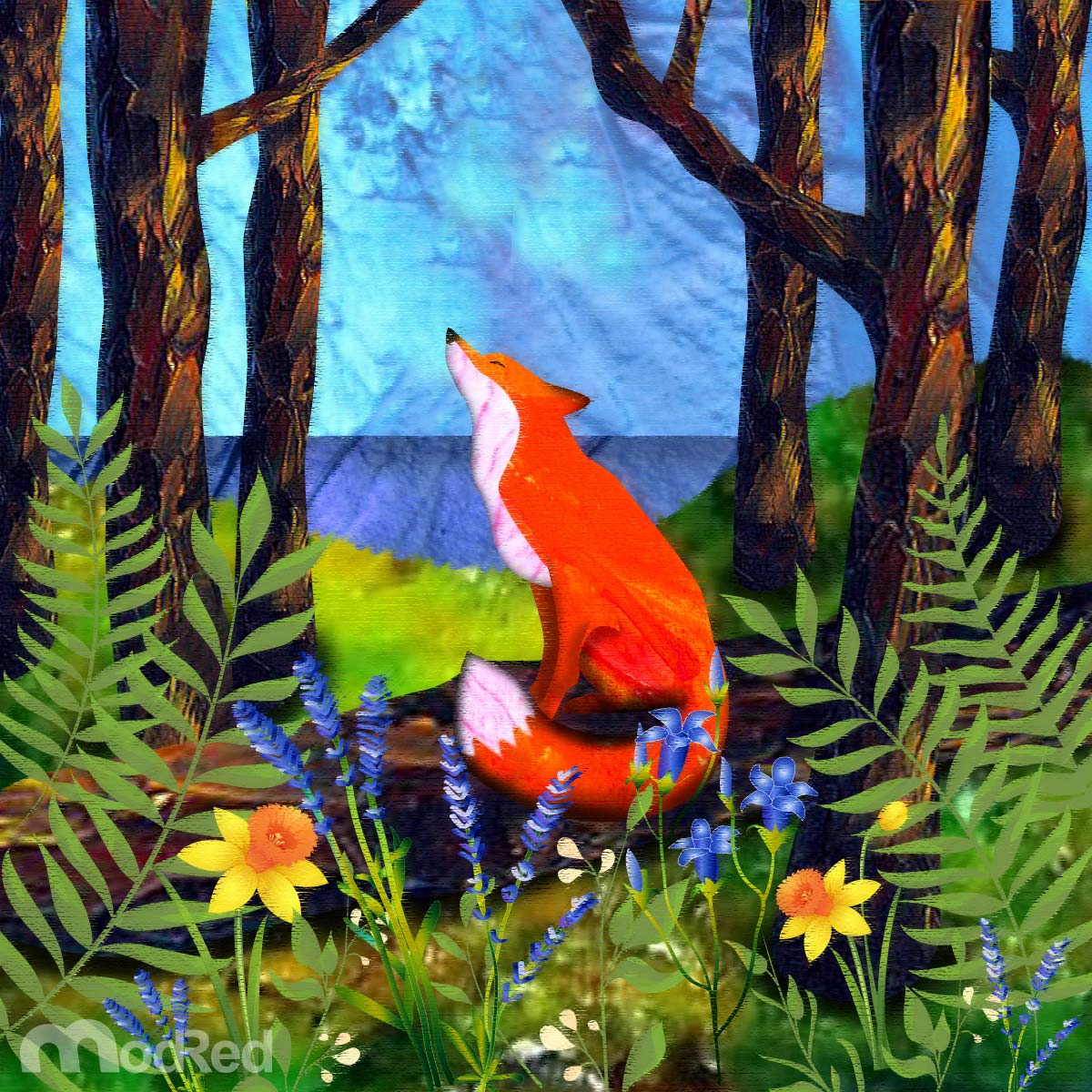 Illustration-Fox-Forest-Scene