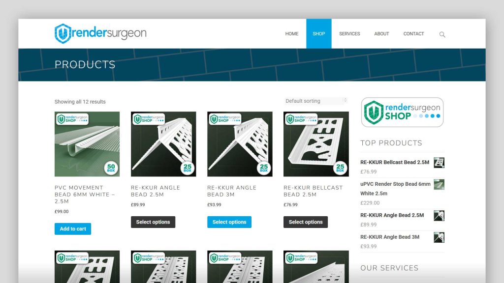 Render Surgeon Shop Web Design