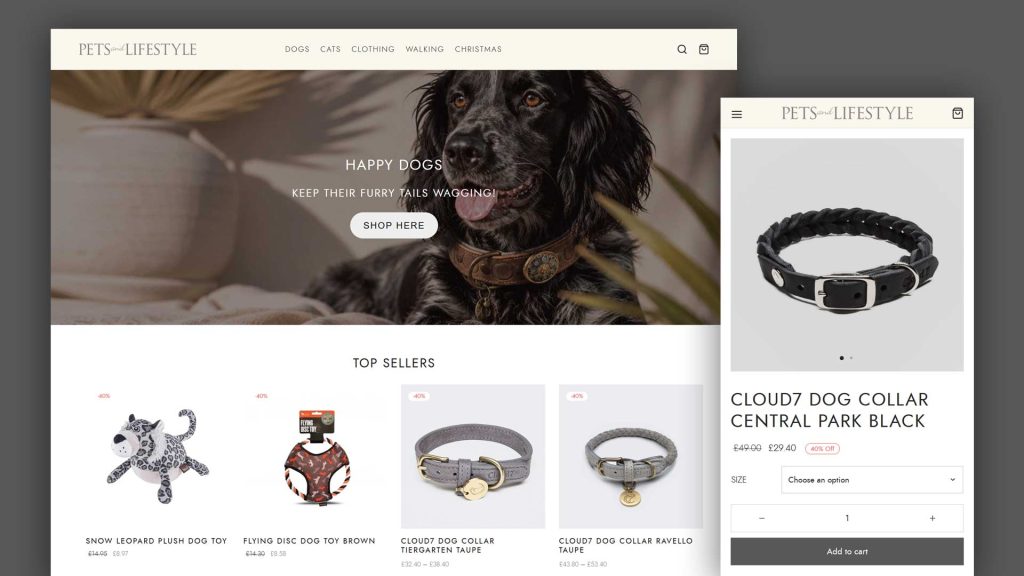 Pets Products E-Commerce Web Design