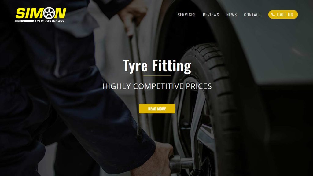 Simon Tyre Services Web Design